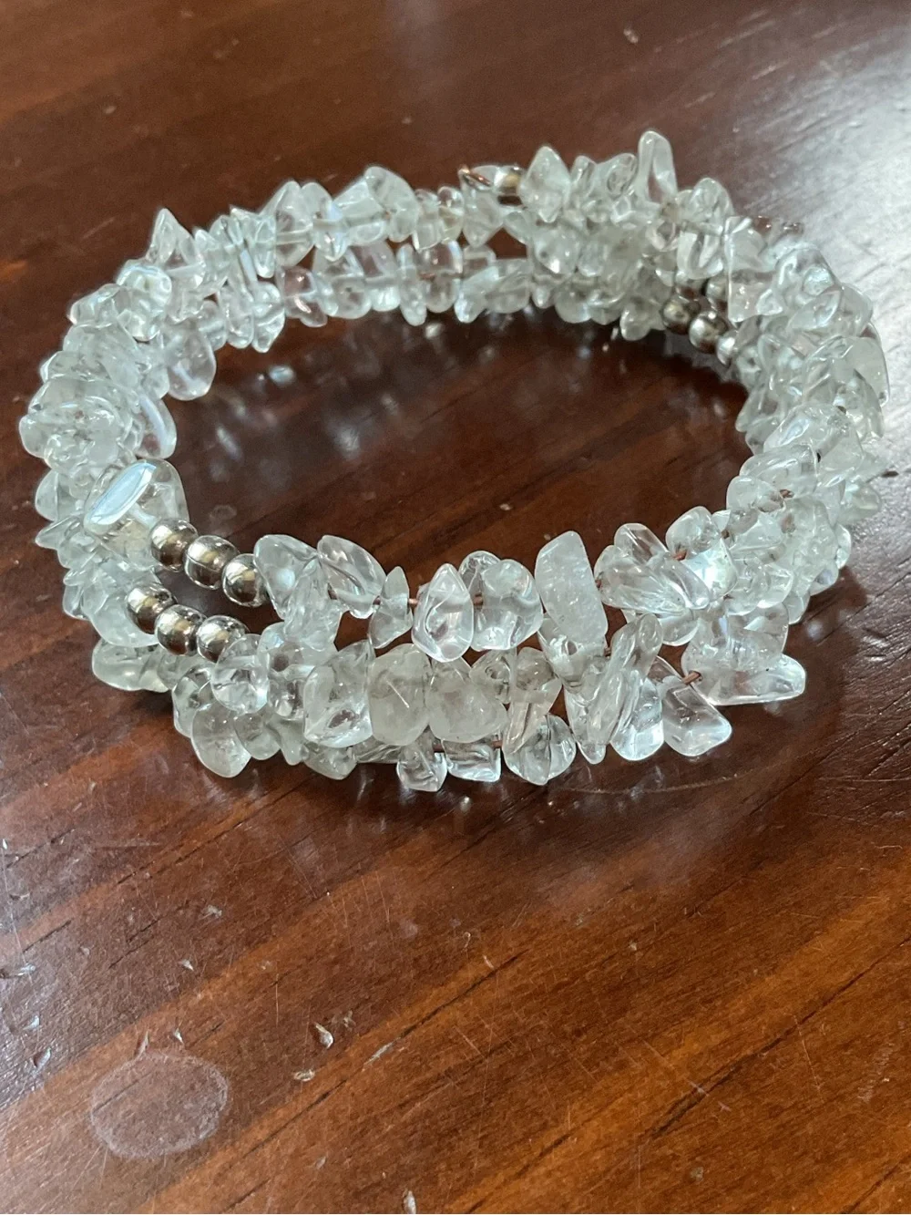 Crystal Quartz Chip Gemstone Bracelet